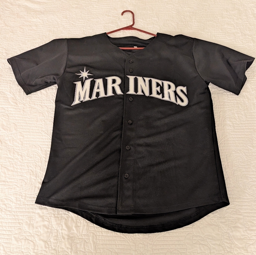 Black & White Griffey 24 Mens Mariners Jersey size large